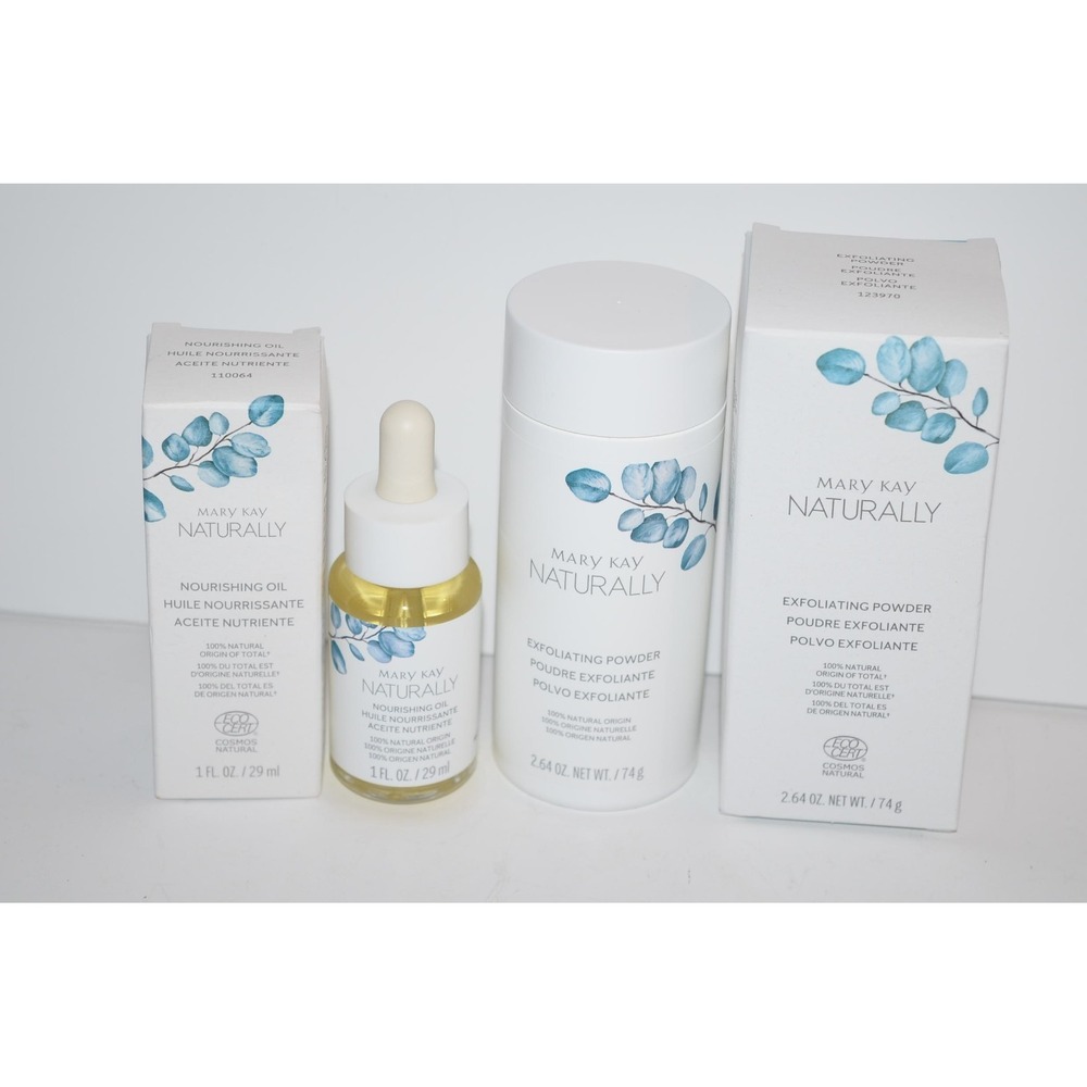 Mary Kay Naturally Nourishing Oil 1 oz ~ NIB + Exfoliating powder 2 pc